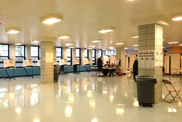 A polling place on the Upper West Side  back in 2014